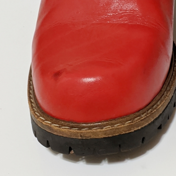 DR. SCHOLL'S Red Leather Slip On Shoes Sz 36 - Picture 4 of 11